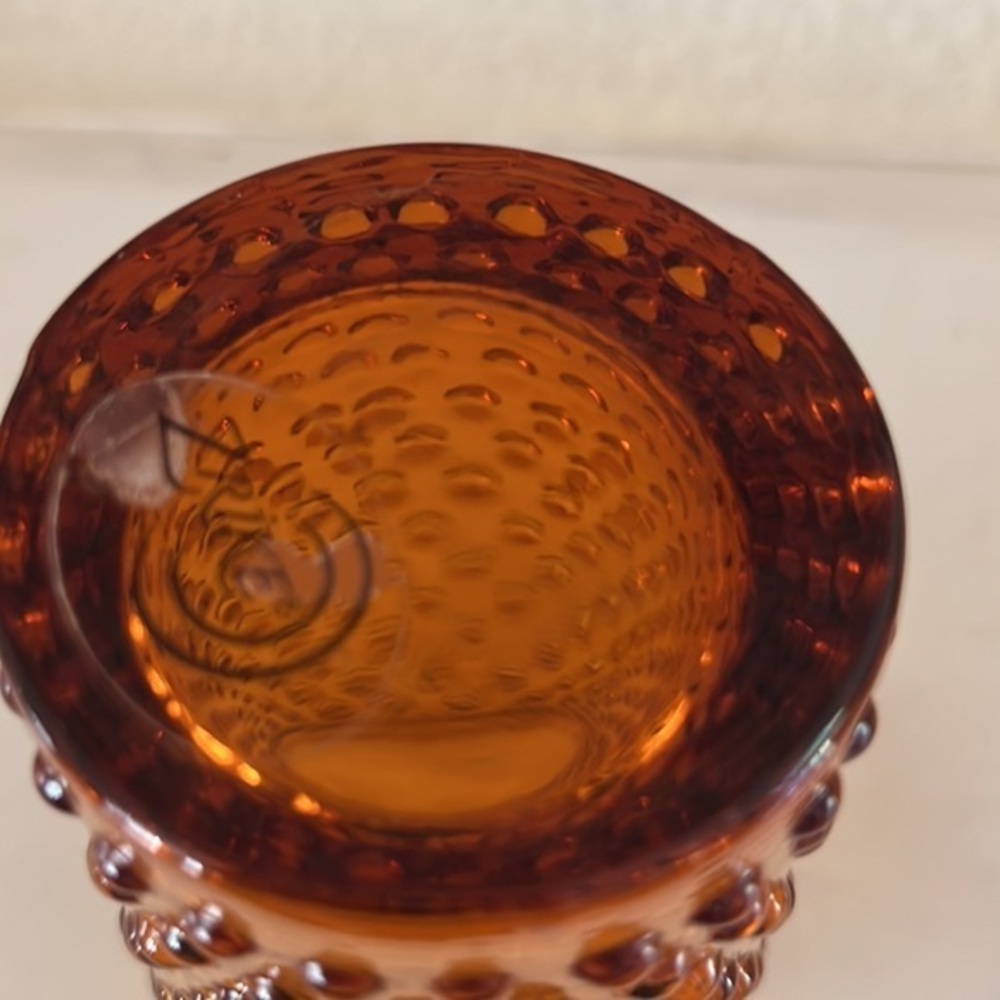 Zrike Amber‎ Hobnail Tumbler Set Of Glasses Hobnail Set of 4 - Picture 4 of 9